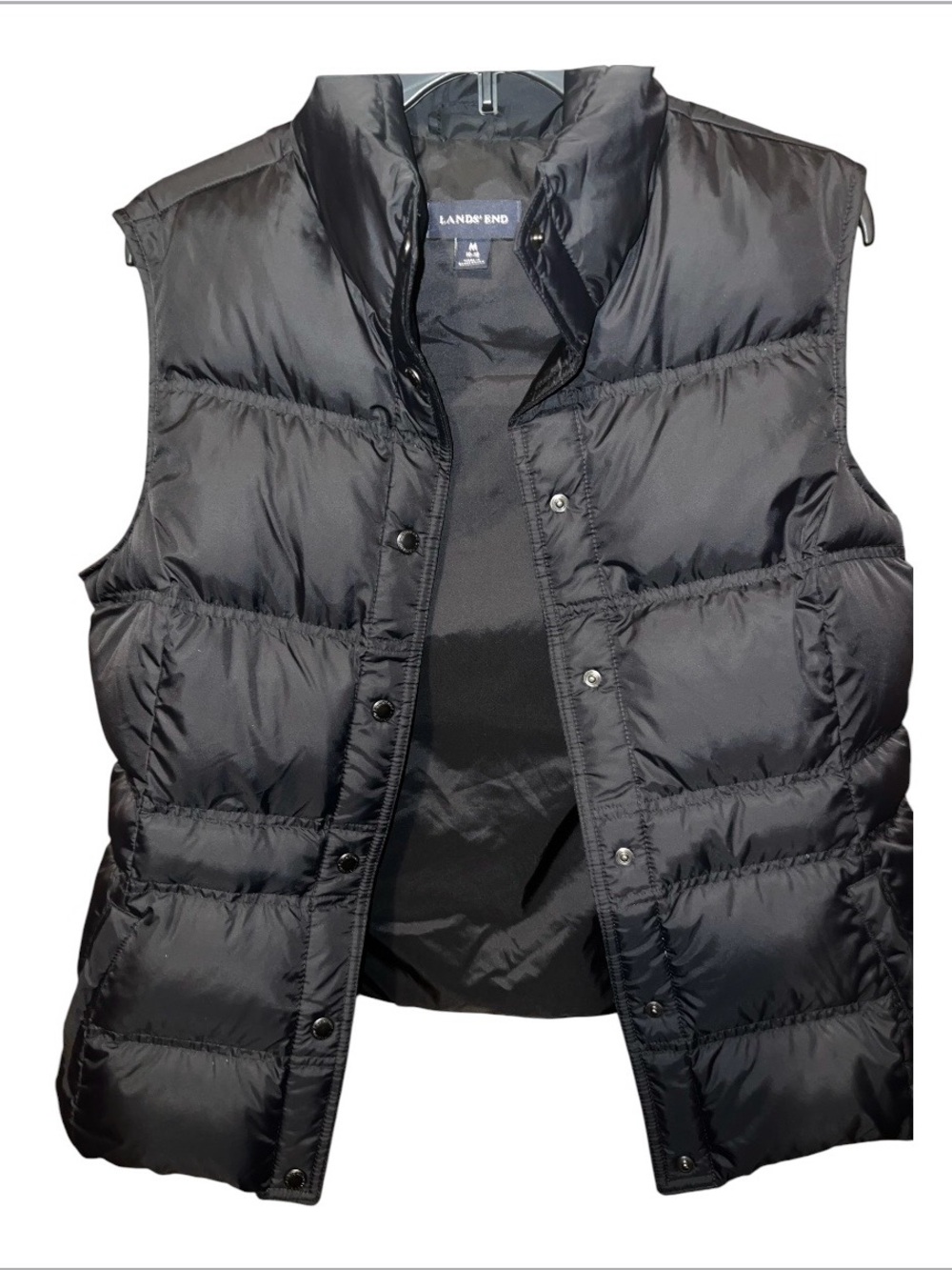 Lands' End Black Quilted Puffer Vest